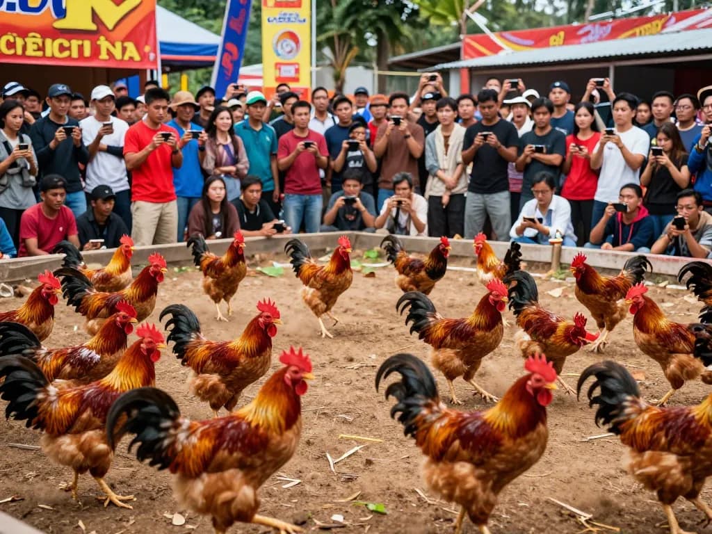 Exciting đá gà trực tiếp match showcasing fierce competition and enthusiastic crowd engagement