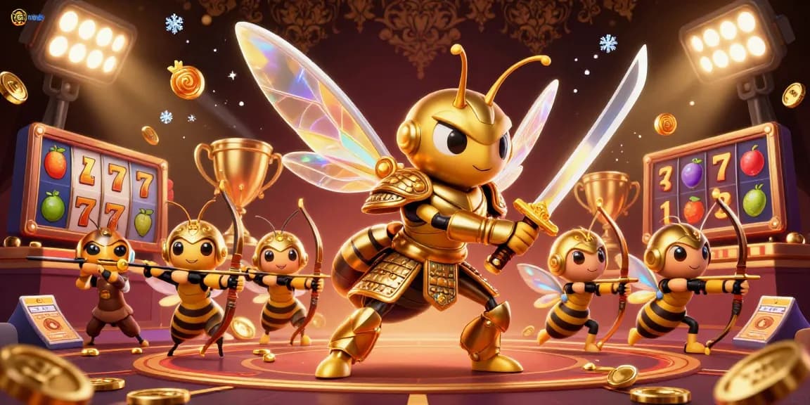 Experience the excitement of rikvip with a thrilling 3D casino scene featuring dynamic slot games, golden trophies, and engaging gameplay.