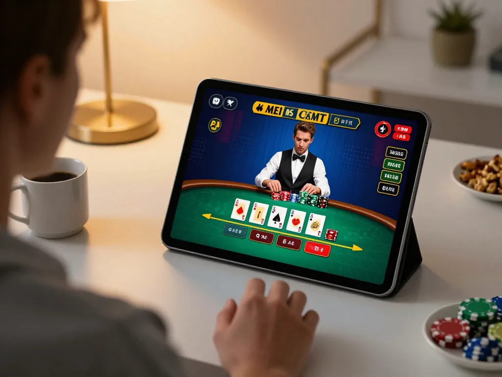 Engage in strategic blackjack gameplay at home with vt88, showcasing immersive live dealer action.