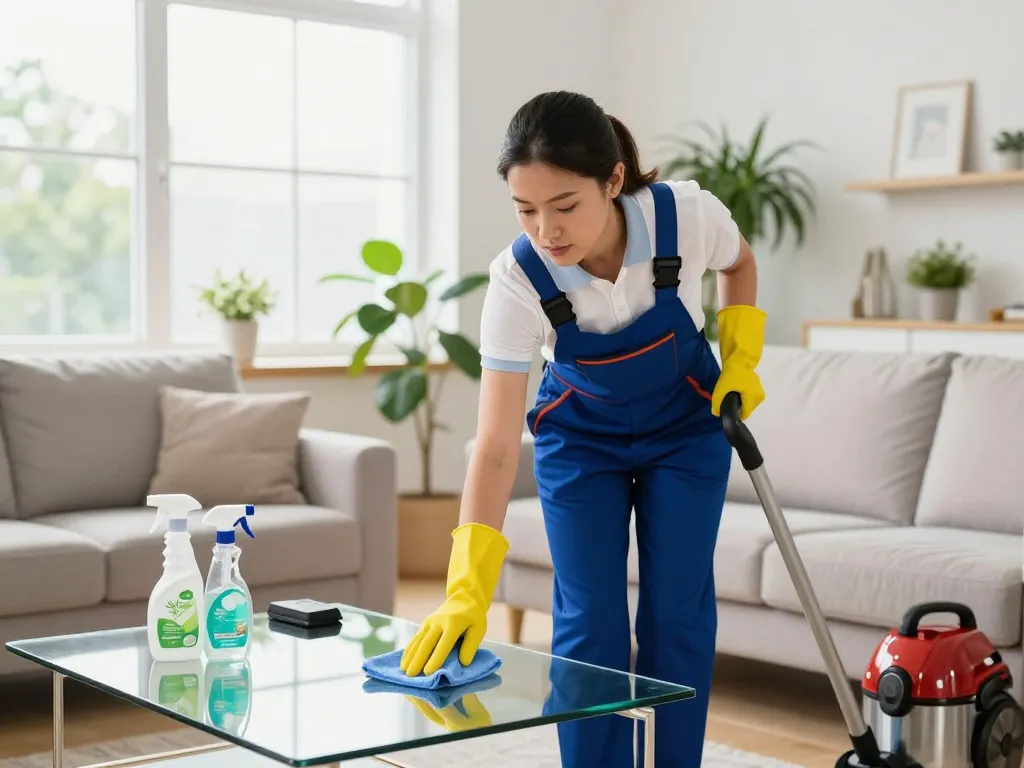 Professional home cleaning service in action, showcasing web firmy for optimal cleanliness.