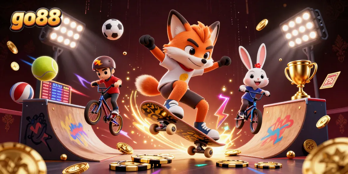 Engage in thrilling gameplay at go88 with dynamic characters and vibrant casino-themed elements.