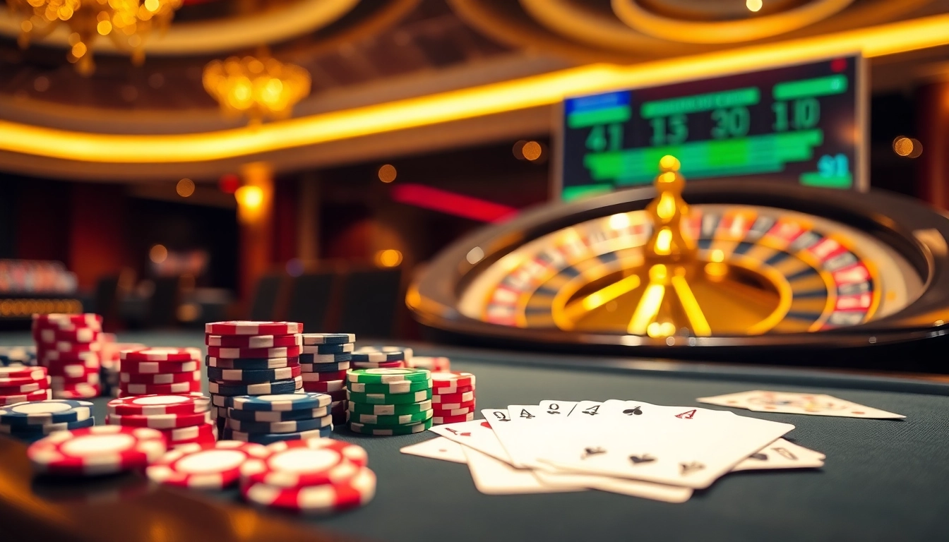 Experience thrilling action at a Nhà cái uy tin showcasing poker and roulette.