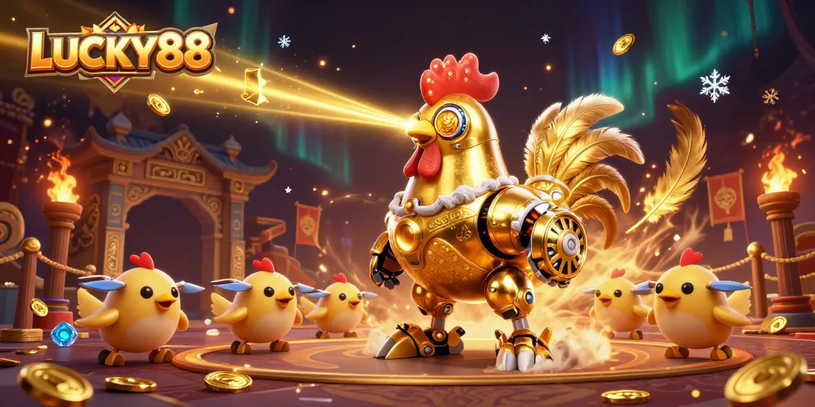 Spin the LUCKY88 slot machine and unleash thrilling jackpots amidst neon gold casino elements.