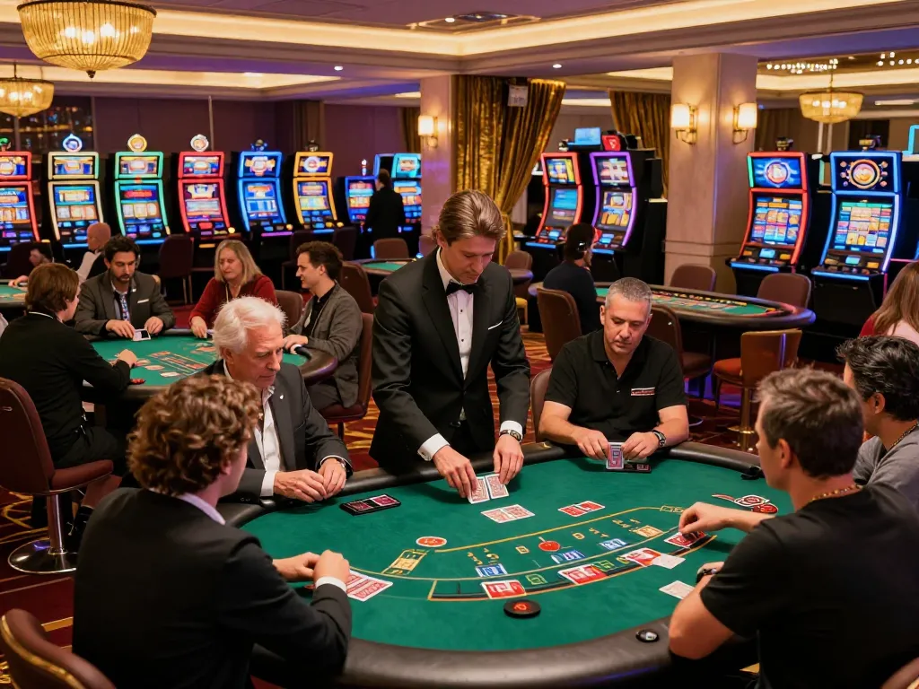 Players enjoying intense blackjack games in a luxurious atmosphere at https://ta88.nl/ casino.