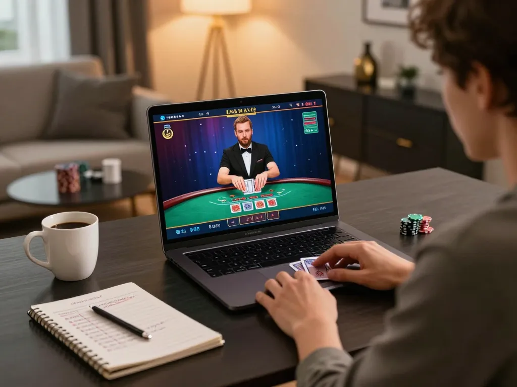 S666 players engaging in live dealer blackjack from home, showcasing strategic gameplay