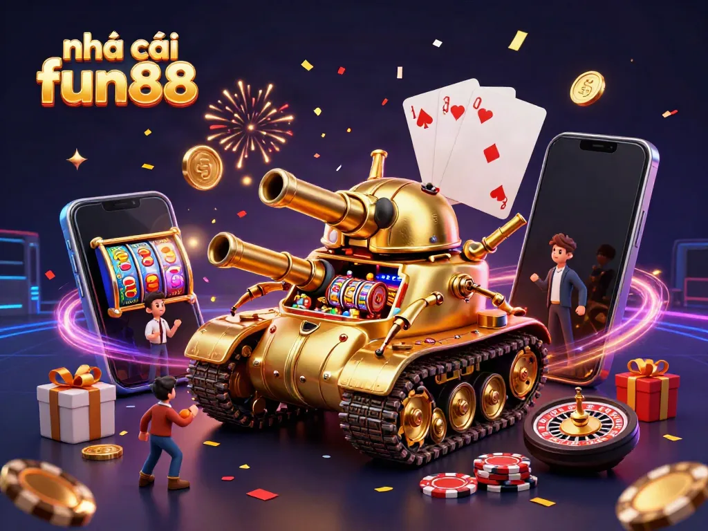 Experience the thrill of nhà cái fun88 with a vibrant 3D casino scene showcasing excitement and winning opportunities.