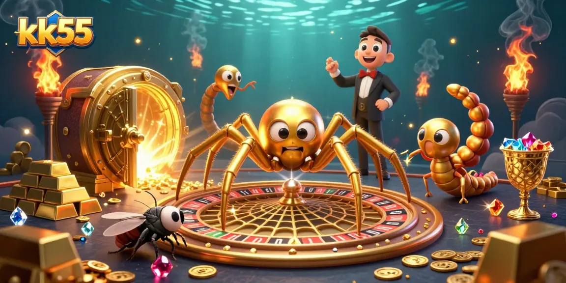 Experience thrilling bets at kk55 with a golden spiders’ web roulette and vibrant treasures.