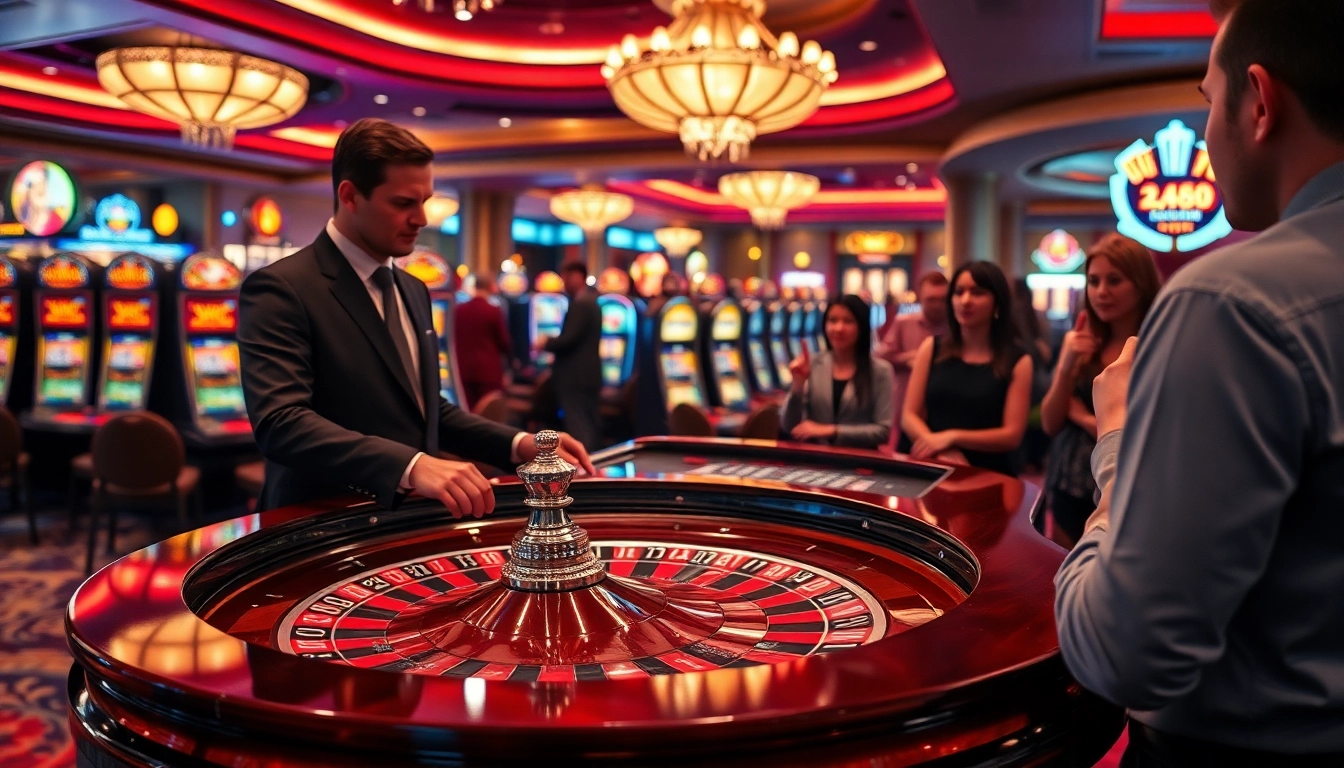 Exciting casino experience at XX88 with roulette table and enthusiastic gamblers.